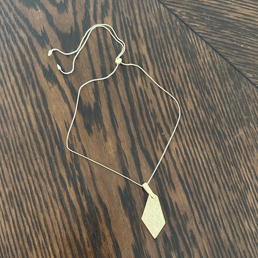 Kendra Scott Gold Necklace with Hammered Pendant